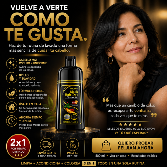 Shampoo Cubre Canas Negro 3 en 1 (500ml) UNISEX