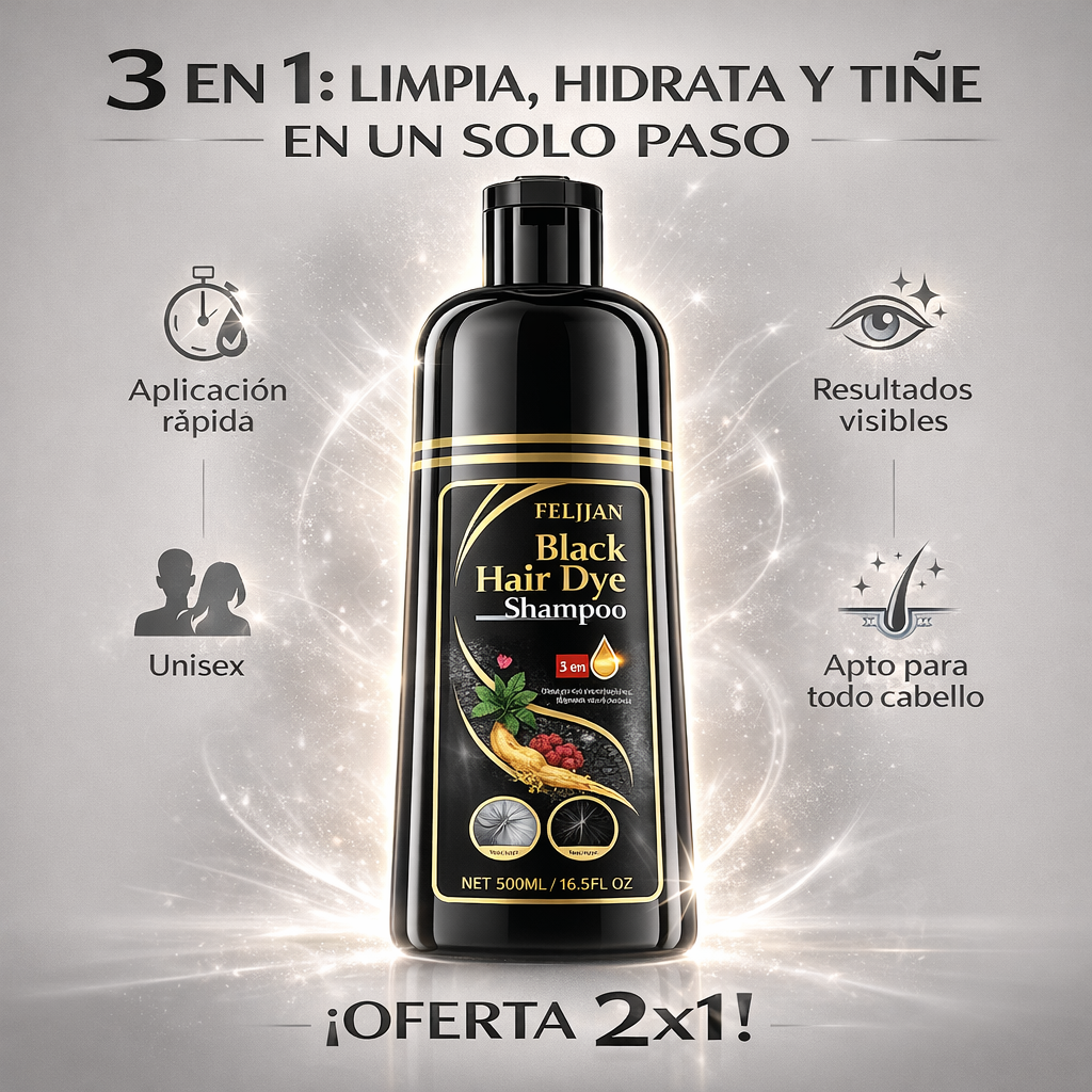 Shampoo Cubre Canas Negro 3 en 1 (500ml)-UNISEX