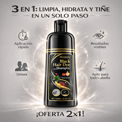 Shampoo Cubre Canas Negro 3 en 1 (500ml)-UNISEX